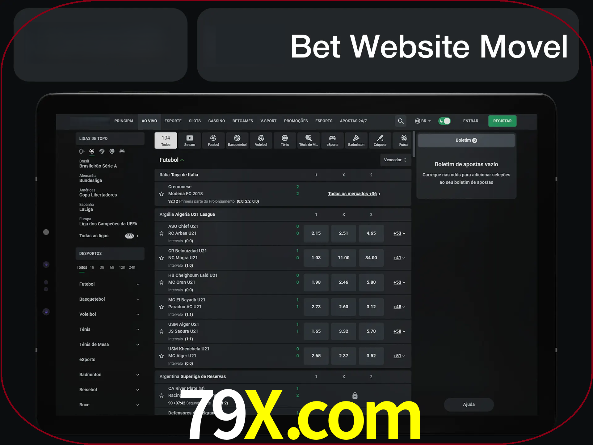 Use nosso website em qualquer dispositivo.