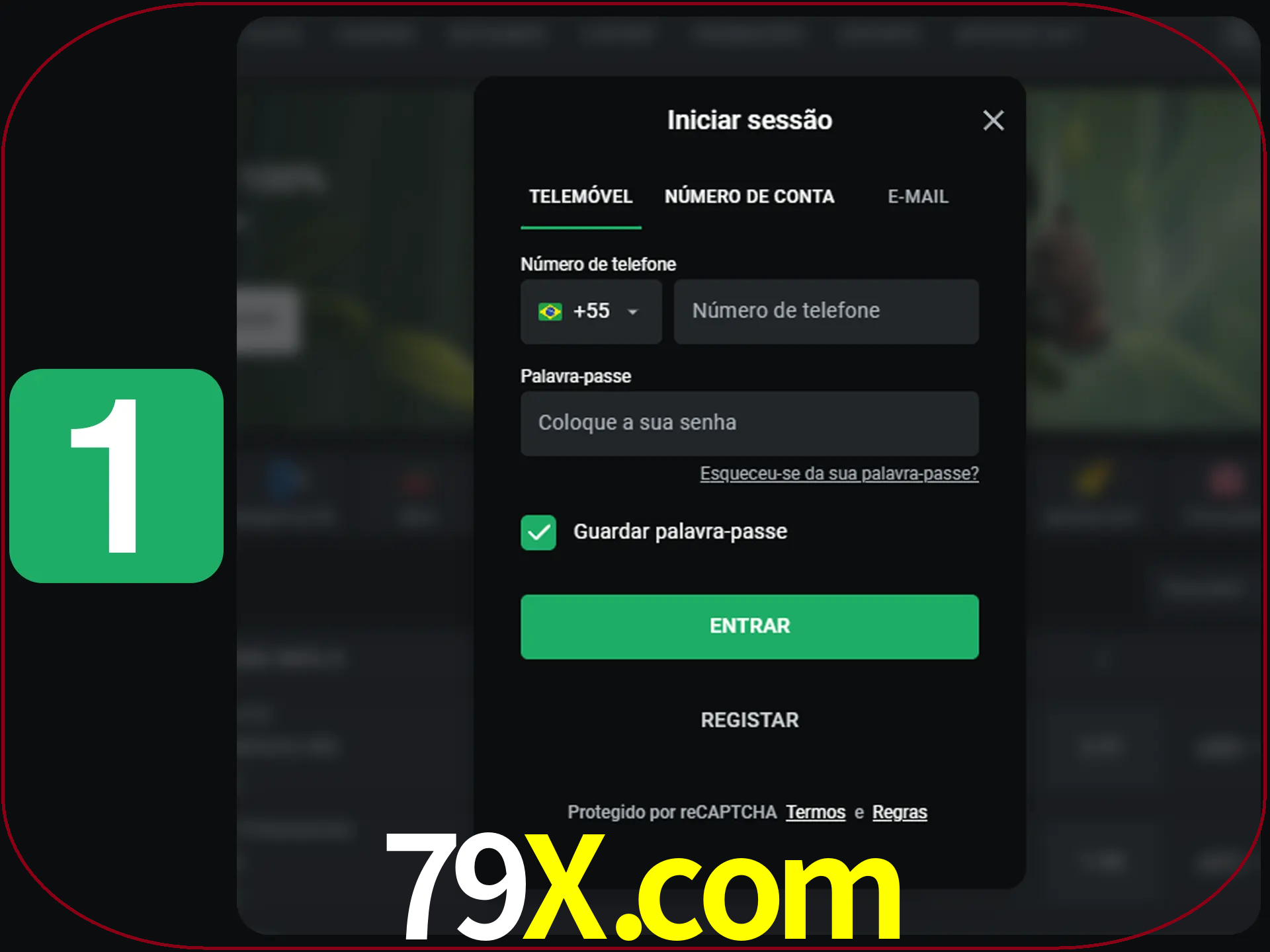Clique no botão Entrar.
